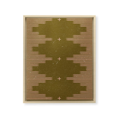 Southwestern Minimalist Retro Green & Pink Framed Canvas Print Gallery Image 26