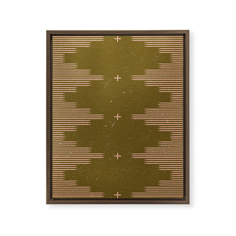 Southwestern Minimalist Retro Green & Pink Framed Canvas Print Gallery Image 16