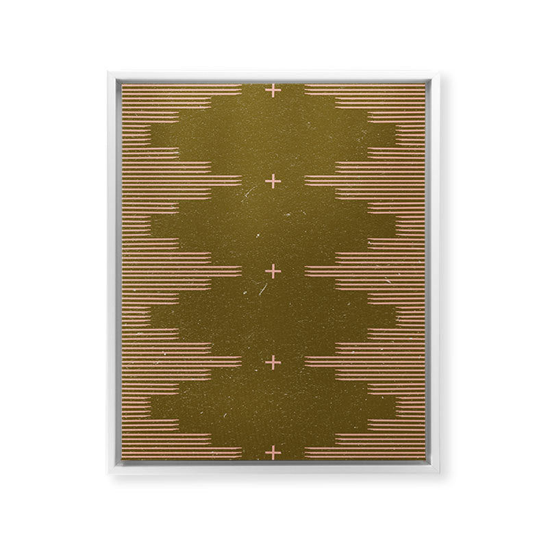 Southwestern Minimalist Retro Green & Pink Framed Canvas Print Gallery Image 30