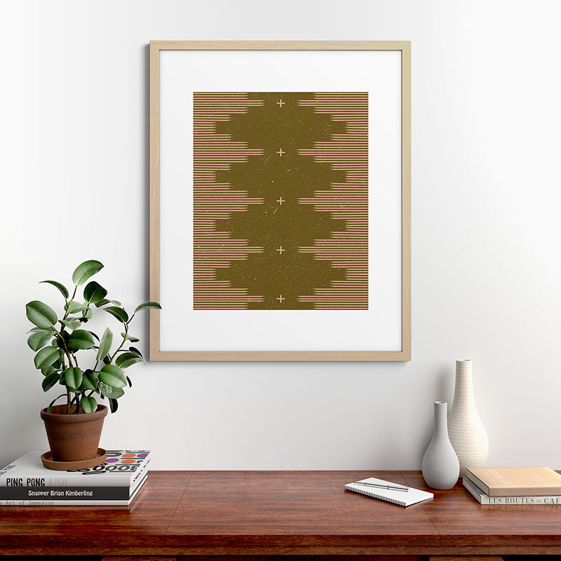 Southwestern Minimalist Retro Green & Pink Framed Art Print Gallery Image 67