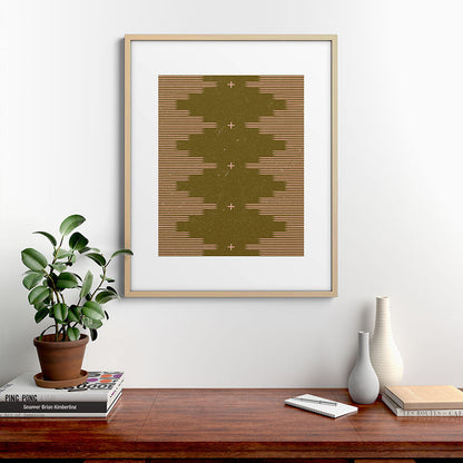 Southwestern Minimalist Retro Green & Pink Framed Art Print Gallery Image 29