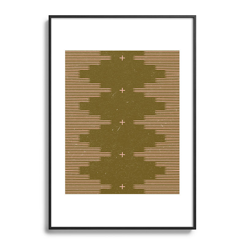 Southwestern Minimalist Retro Green & Pink Framed Art Print Gallery Image 113