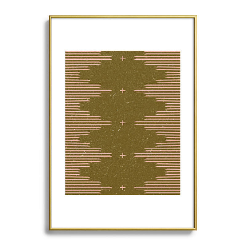 Southwestern Minimalist Retro Green & Pink Framed Art Print Gallery Image 123