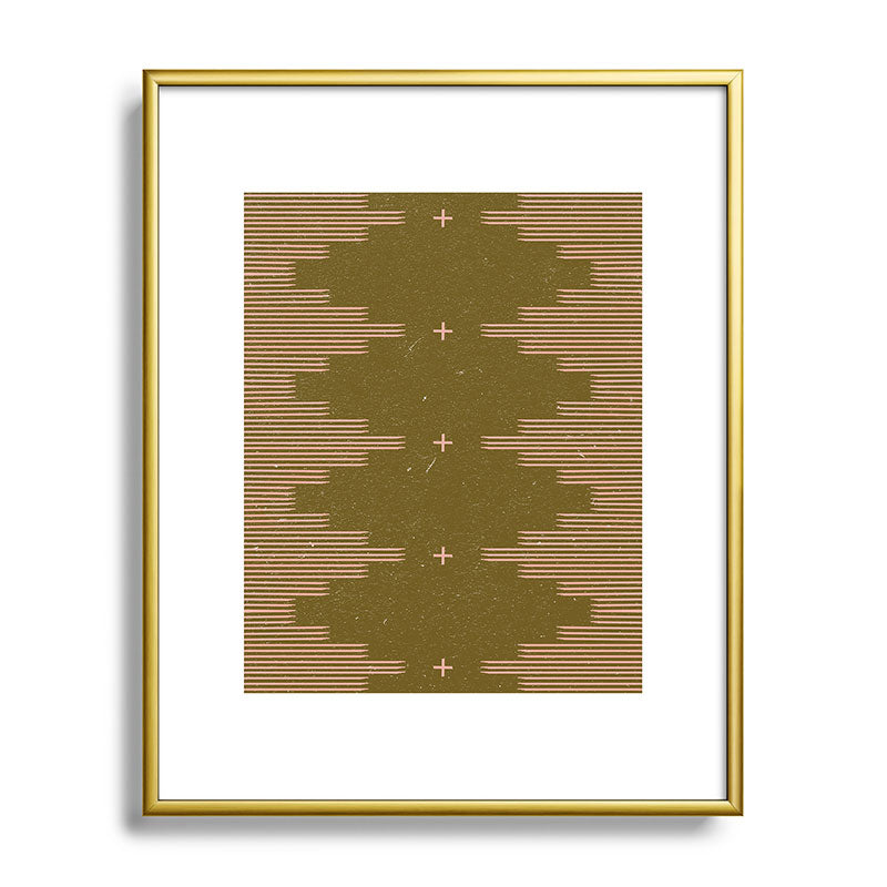 Southwestern Minimalist Retro Green & Pink Framed Art Print Gallery Image 121