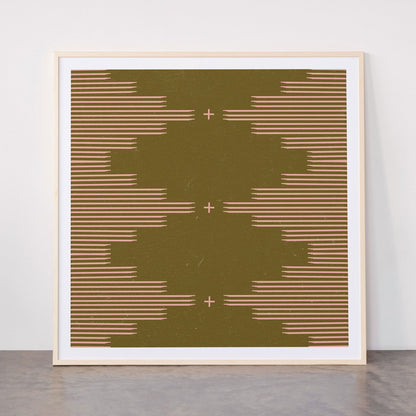 Southwestern Minimalist Retro Green & Pink Framed Art Print Gallery Image 33