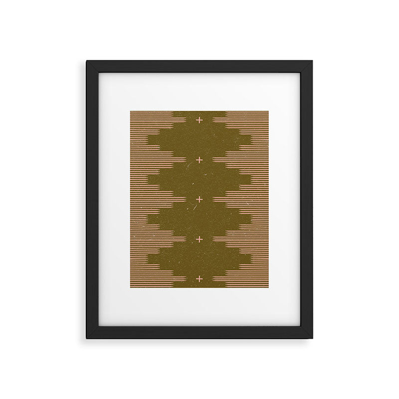 Southwestern Minimalist Retro Green & Pink Framed Art Print Gallery Image 6