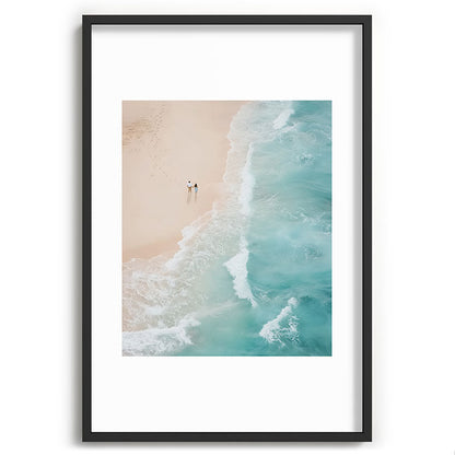 Couple on the Pastel Shore - Aerial Coastal Print Framed Art Print Gallery Image 62