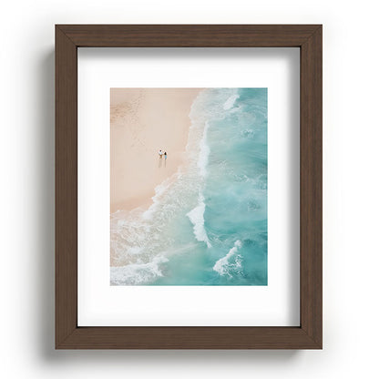 Couple on the Pastel Shore - Aerial Coastal Print Framed Art Print Gallery Image 63
