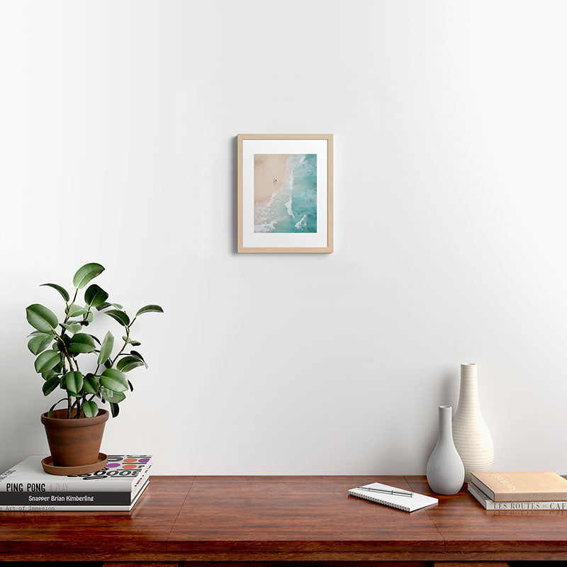 Couple on the Pastel Shore - Aerial Coastal Print Framed Art Print Gallery Image 16