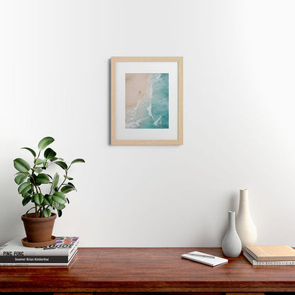 Couple on the Pastel Shore - Aerial Coastal Print Framed Art Print Gallery Image 46
