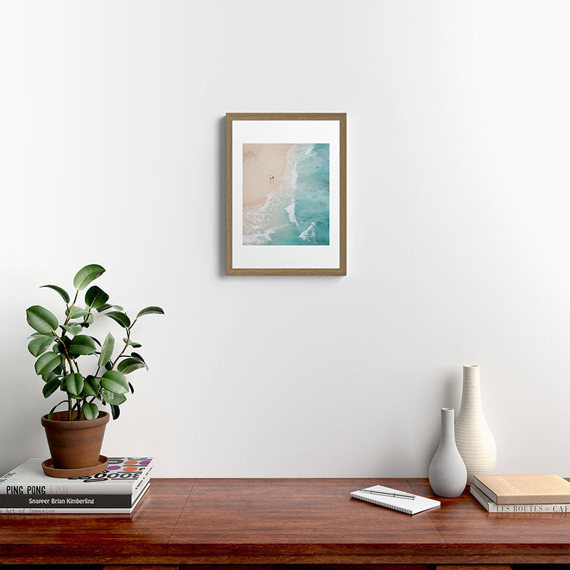 Couple on the Pastel Shore - Aerial Coastal Print Framed Art Print Gallery Image 10