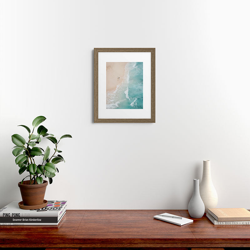 Couple on the Pastel Shore - Aerial Coastal Print Framed Art Print Gallery Image 39