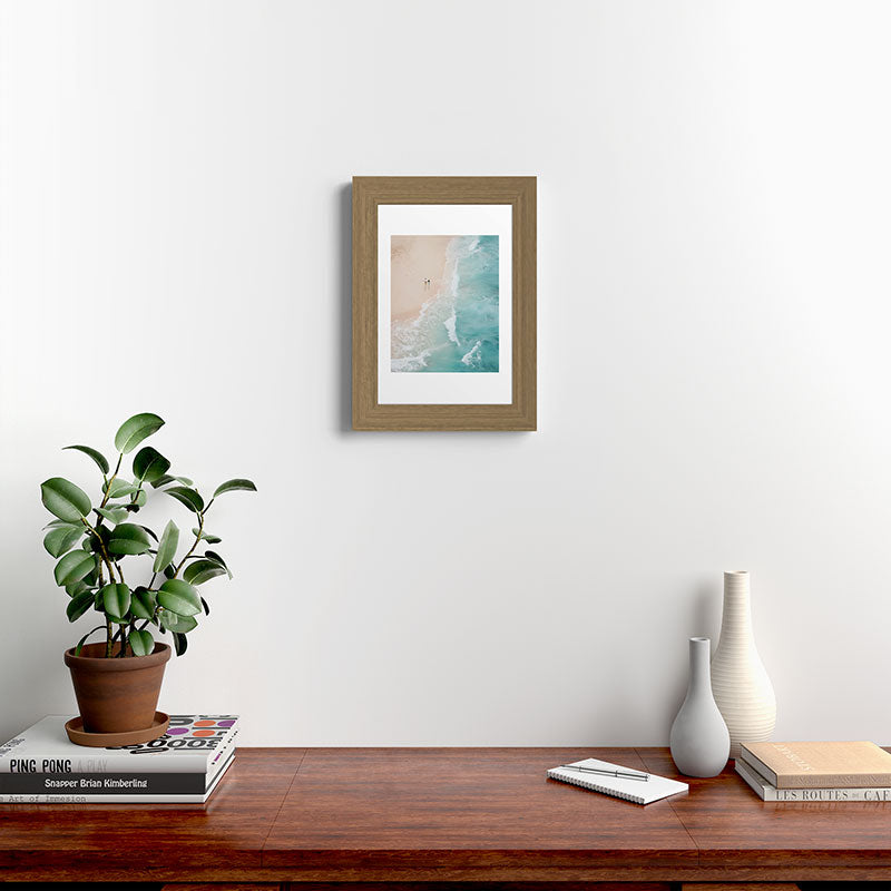 Couple on the Pastel Shore - Aerial Coastal Print Framed Art Print Gallery Image 38