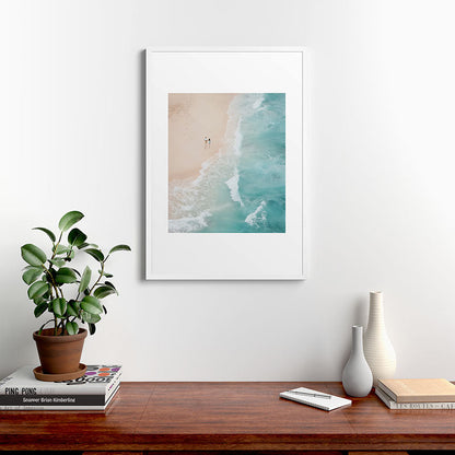 Couple on the Pastel Shore - Aerial Coastal Print Framed Art Print Gallery Image 27