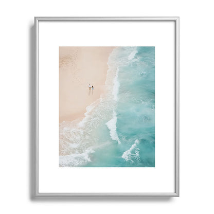 Couple on the Pastel Shore - Aerial Coastal Print Framed Art Print Gallery Image 96