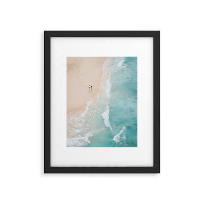Couple on the Pastel Shore - Aerial Coastal Print Framed Art Print Gallery Image 5