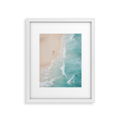 Couple on the Pastel Shore - Aerial Coastal Print Framed Art Print Gallery Image 26