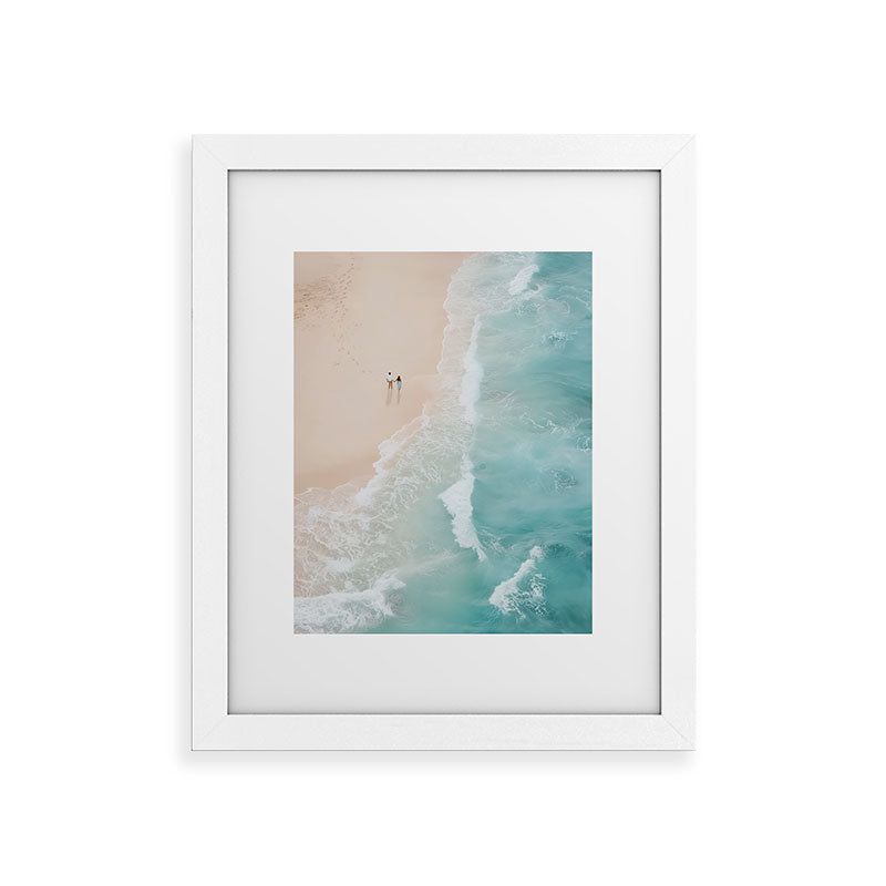 Couple on the Pastel Shore - Aerial Coastal Print Framed Art Print Gallery Image 55