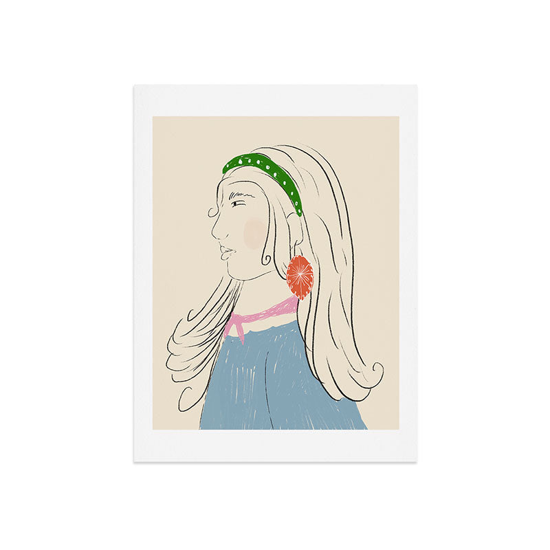Girl with the Red Earring Art Print Gallery Image 7