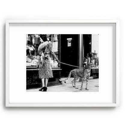 Woman Walking Pet Cheetah in London, 1939 Framed Art Print Gallery Image 79