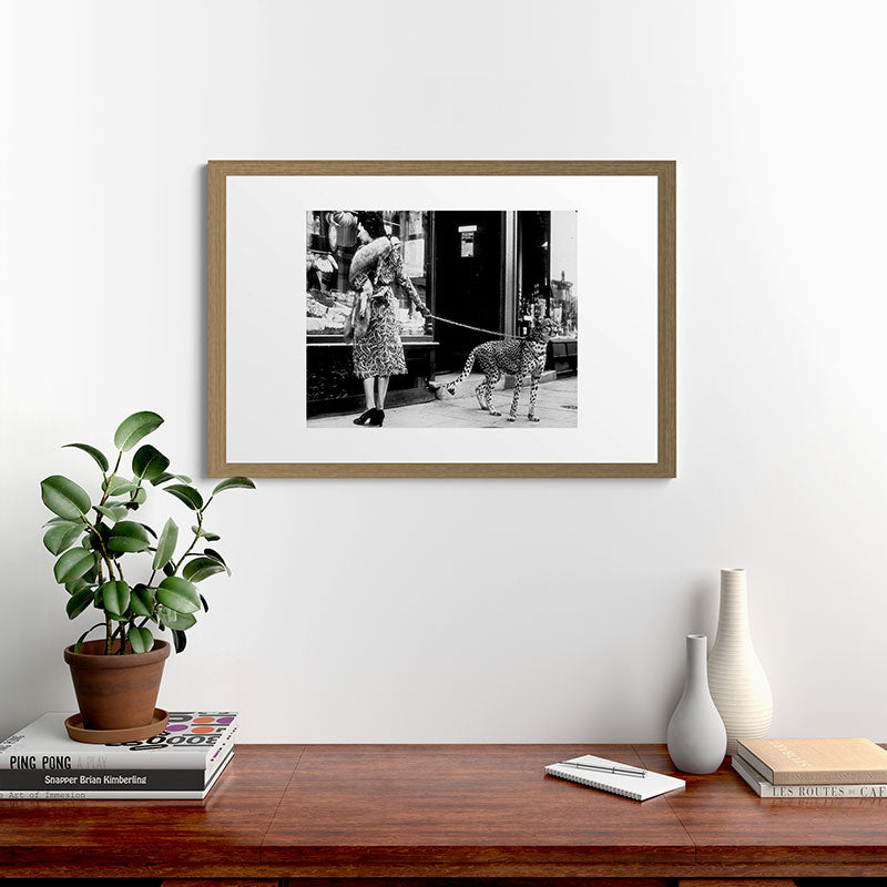 Woman Walking Pet Cheetah in London, 1939 Framed Art Print Gallery Image 41