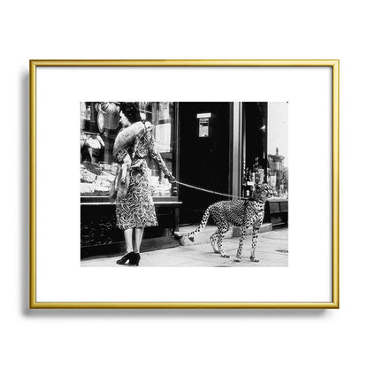 Woman Walking Pet Cheetah in London, 1939 Framed Art Print Gallery Image 89