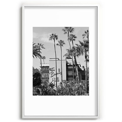 Beverly Hills Hotel, California black and white photograph / black and white photography Framed Art Print Gallery Image 110