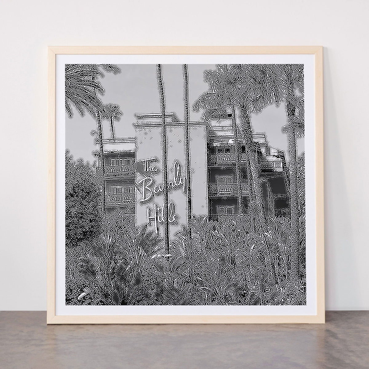 Beverly Hills Hotel, California black and white photograph / black and white photography Framed Art Print Gallery Image 77
