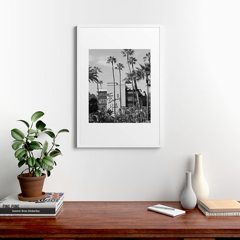 Beverly Hills Hotel, California black and white photograph / black and white photography Framed Art Print Gallery Image 37