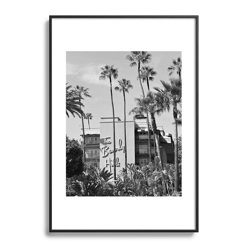 Beverly Hills Hotel, California black and white photograph / black and white photography Framed Art Print Gallery Image 113