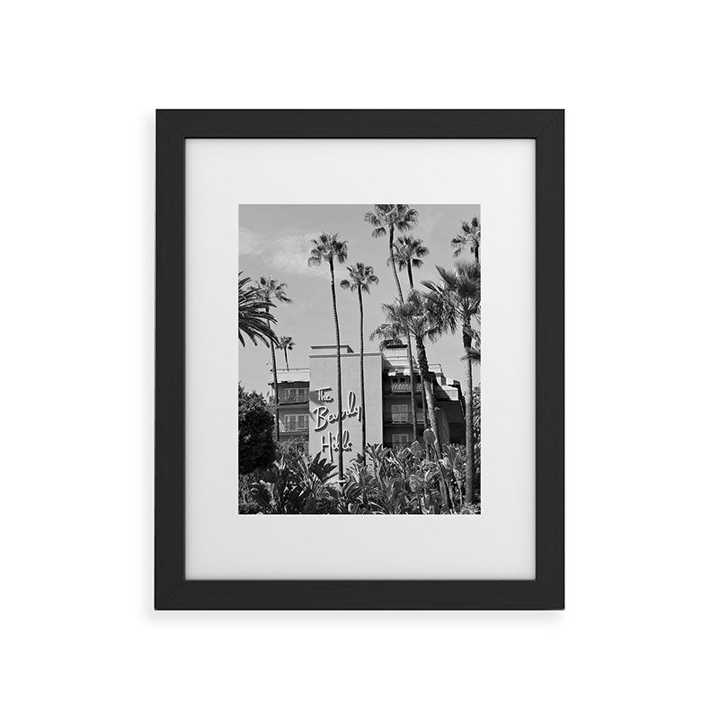 Beverly Hills Hotel, California black and white photograph / black and white photography Framed Art Print Gallery Image 41