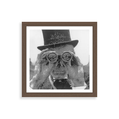 Derby Spectator watching ponies with opera glasses black and white photograph - photography - photographs Framed Art Print Gallery Image 60