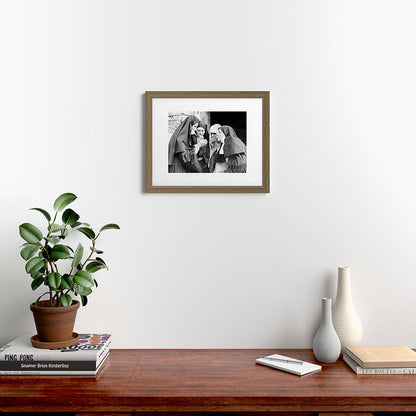 Nuns smoking black and white photograph - photography - photographs portrait for home and wall decor Framed Art Print Gallery Image 53