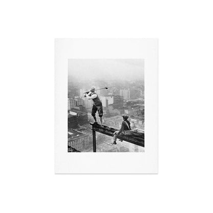 Tough Par Four - Golf Game at 1000 feet black and white photograph Art Print Gallery Image 8