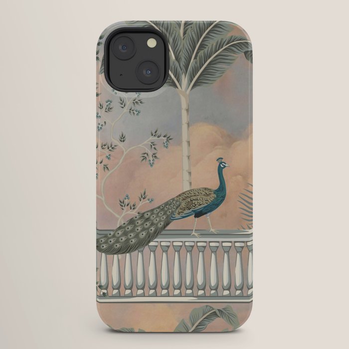 Chinoiserie Palatial Peacock Garden Peach Cloud Sky iPhone Case Gallery Image 26