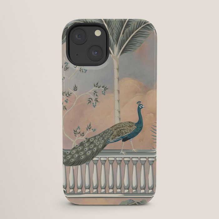 Chinoiserie Palatial Peacock Garden Peach Cloud Sky iPhone Case Gallery Image 25