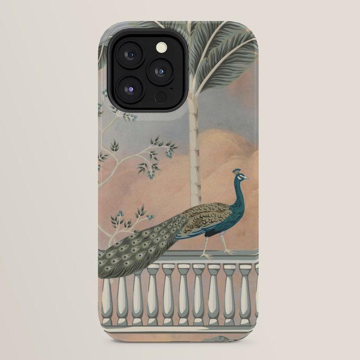 Chinoiserie Palatial Peacock Garden Peach Cloud Sky iPhone Case Gallery Image 32