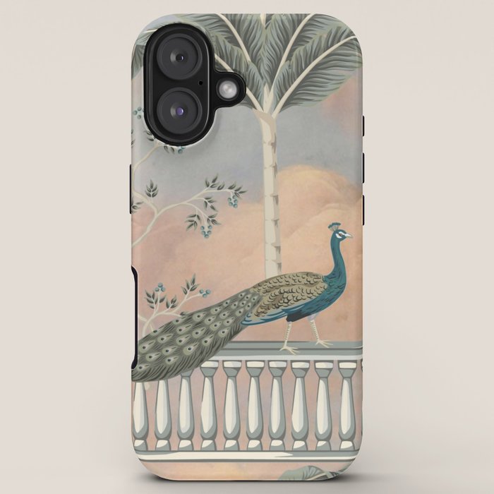 Chinoiserie Palatial Peacock Garden Peach Cloud Sky iPhone Case Gallery Image 5