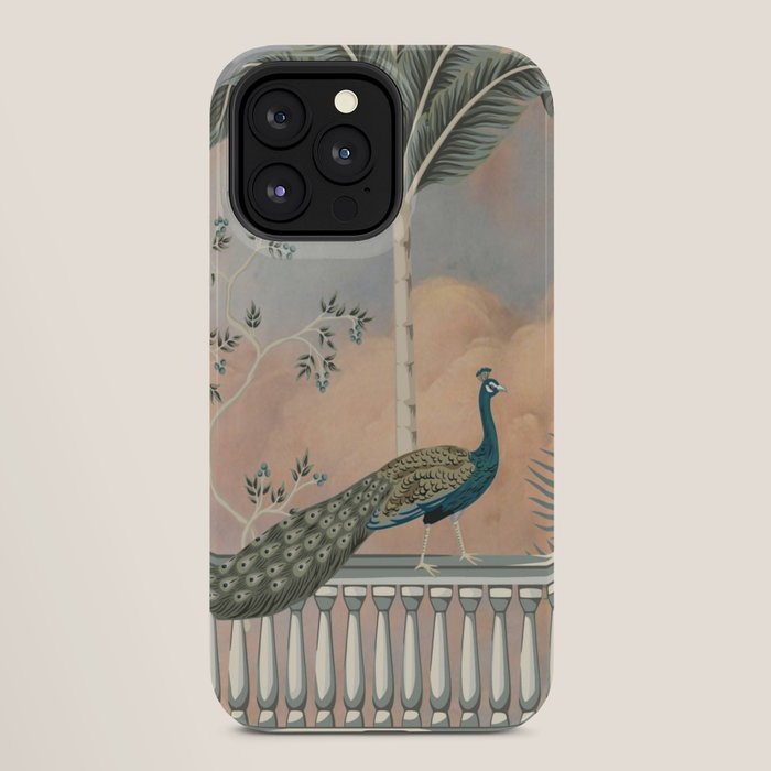 Chinoiserie Palatial Peacock Garden Peach Cloud Sky iPhone Case Gallery Image 28