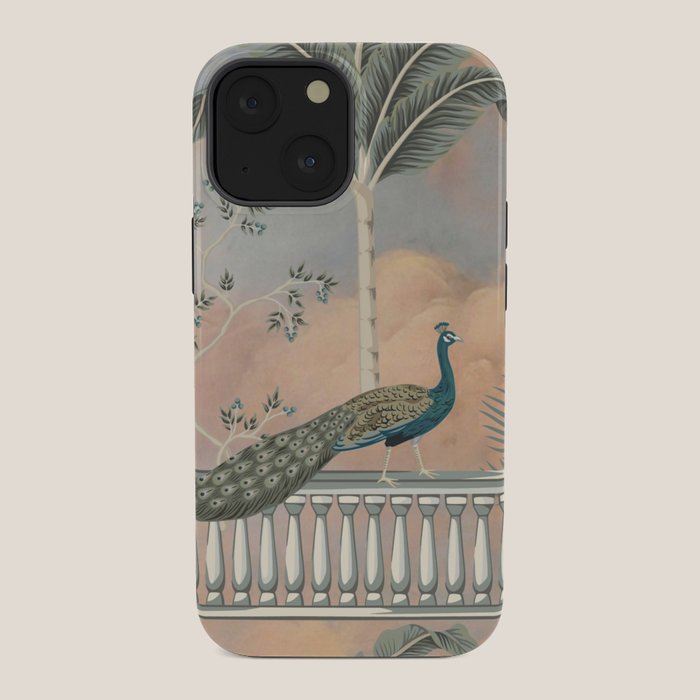 Chinoiserie Palatial Peacock Garden Peach Cloud Sky iPhone Case Gallery Image 34