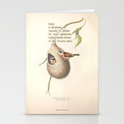 Bird Divinations: Penduline Tit (about: almanacofbirds.org) Stationery Card Gallery Image 1