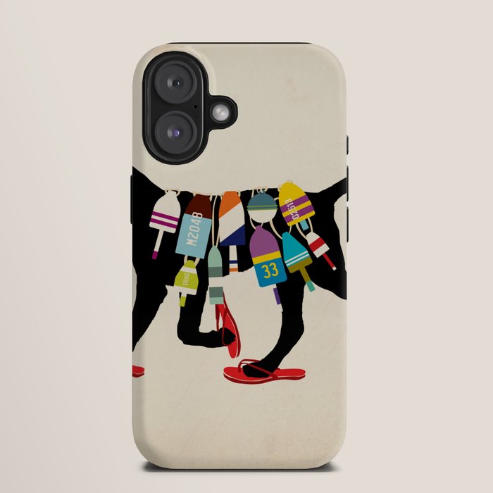 Black dog lab labrador buoy nautical beach ocean sandals flip flop art iPhone Case Gallery Image 9