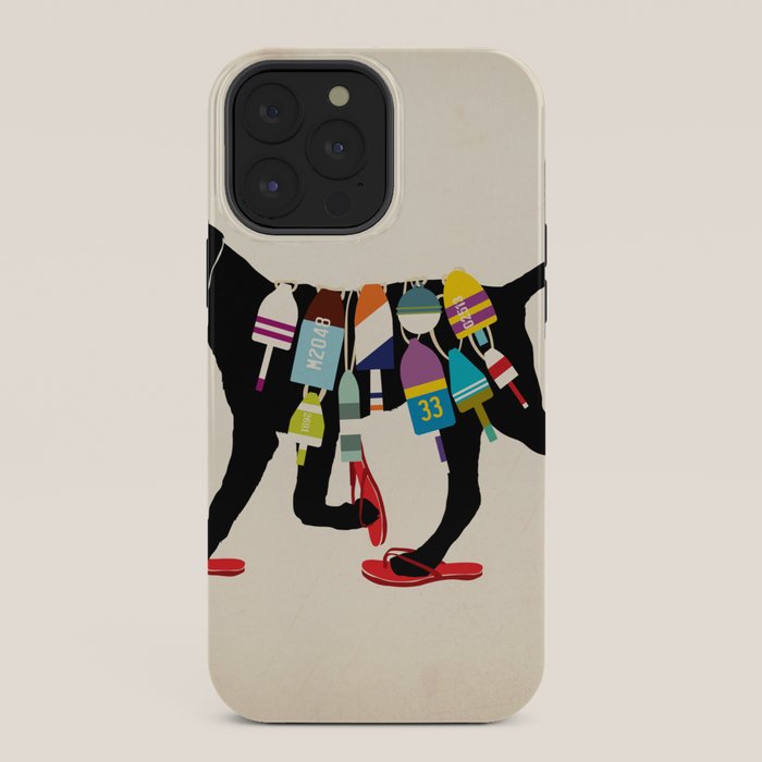 Black dog lab labrador buoy nautical beach ocean sandals flip flop art iPhone Case Gallery Image 36