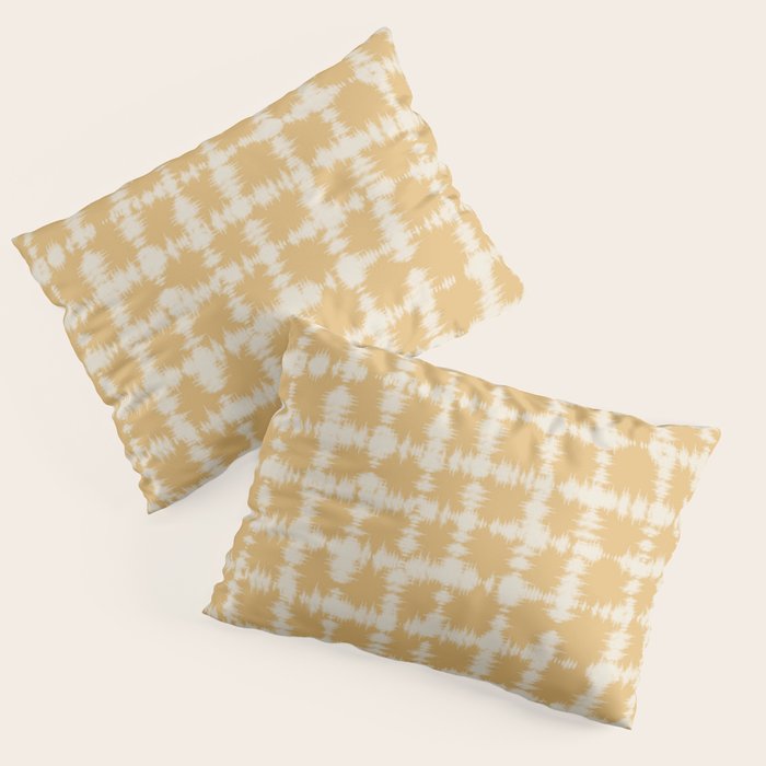 Tie dye checked in yellow Pillow Sham Gallery Image 3