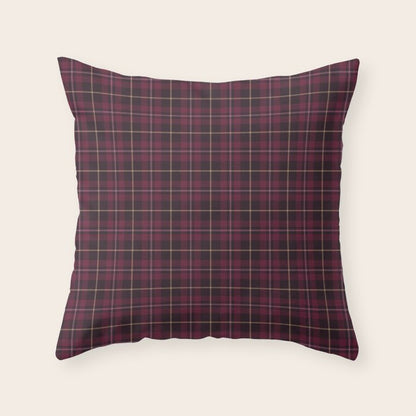blackberry tartan Throw Pillow Gallery Image 4