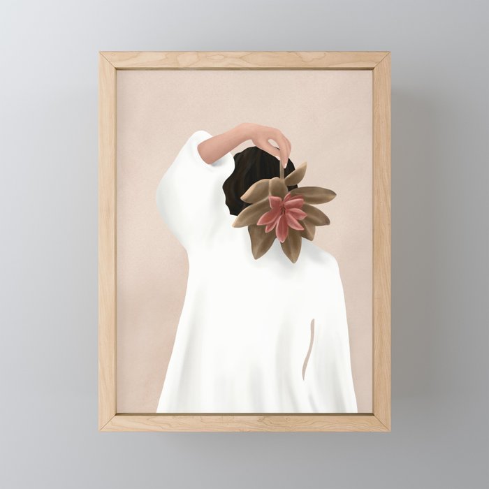 With a Flower Mini Art Print Gallery Image 1