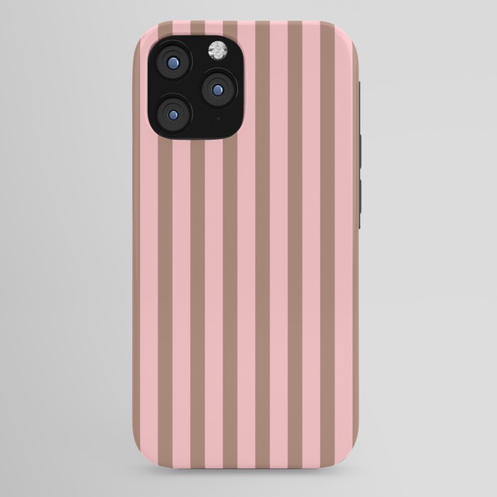 Mocha Brown and Pink Stripes Narrow Vertical Stripe Pattern iPhone Case Gallery Image 44