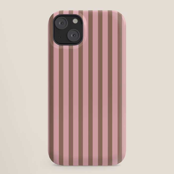 Mocha Brown and Pink Stripes Narrow Vertical Stripe Pattern iPhone Case Gallery Image 18