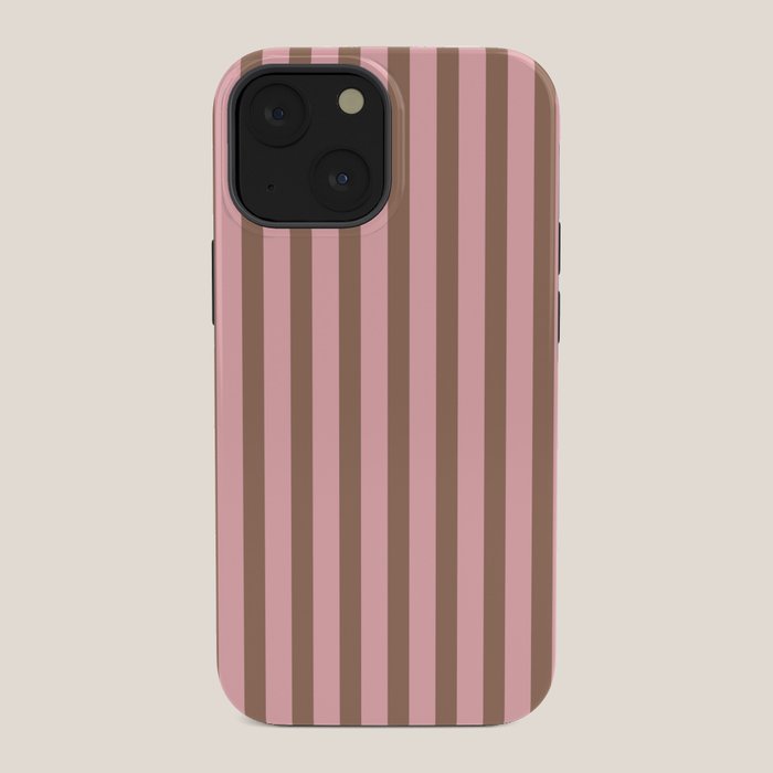 Mocha Brown and Pink Stripes Narrow Vertical Stripe Pattern iPhone Case Gallery Image 34