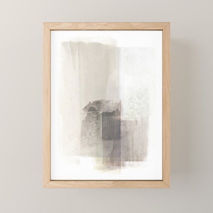 Beige and Brown Minimalist Abstract Painting Mini Art Print Gallery Image 1